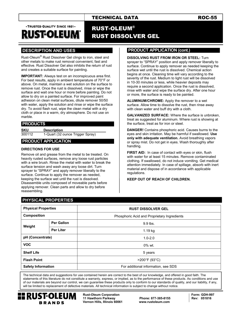 Rust-Oleum 300112 User manual Rust-Oleum 300112 User manual