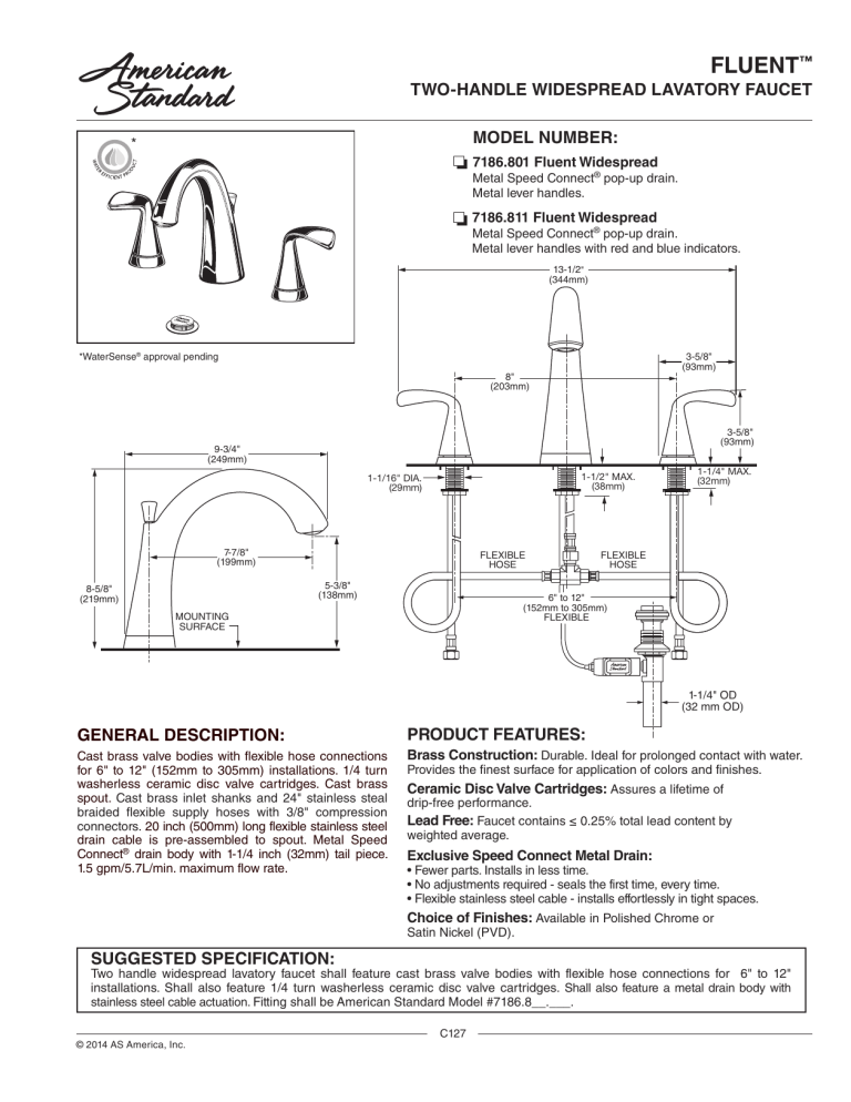 American Standard 7186811.295 Installation guide American Standard 7186811.295 Installation guide