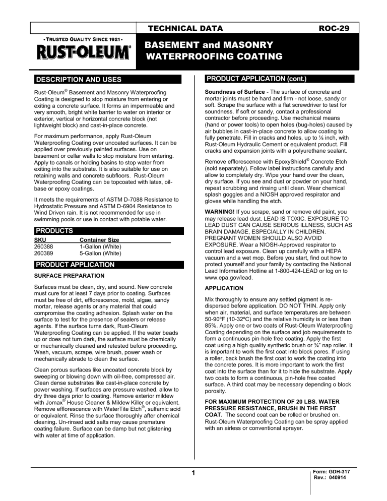 Rust-Oleum 260388 User guide Rust-Oleum 260388 User guide