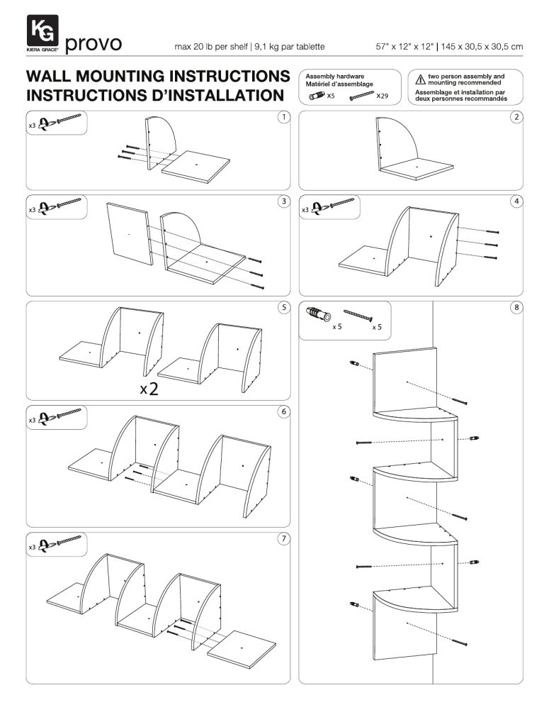 Kiera Grace FN81462-4INT, FN01461-0 Installation guide Kiera Grace FN81462-4INT, FN01461-0 Installation guide