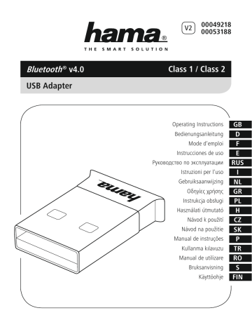Hama H-49218 (00049218) User manual Hama H-49218 (00049218) User manual