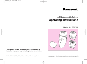 Panasonic ES 2028 User manual Panasonic ES 2028 User manual