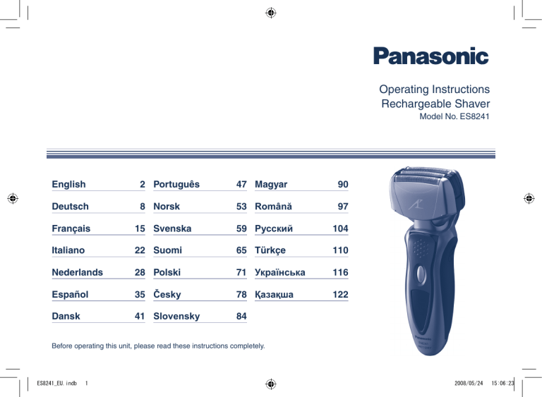 Panasonic ES8241S803 User manual Panasonic ES8241S803 User manual