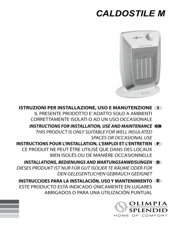 Olimpia Splendid Caldostile M User manual Olimpia Splendid Caldostile M User manual