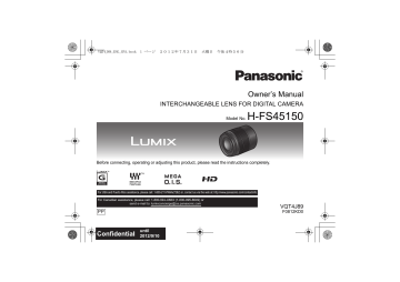 Panasonic H-FS45150AK User manual Panasonic H-FS45150AK User manual