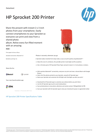 HP 200 Specification HP 200 Specification