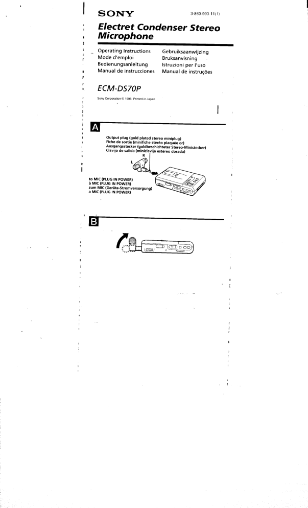 Sony ECMDS70P User manual Sony ECMDS70P User manual