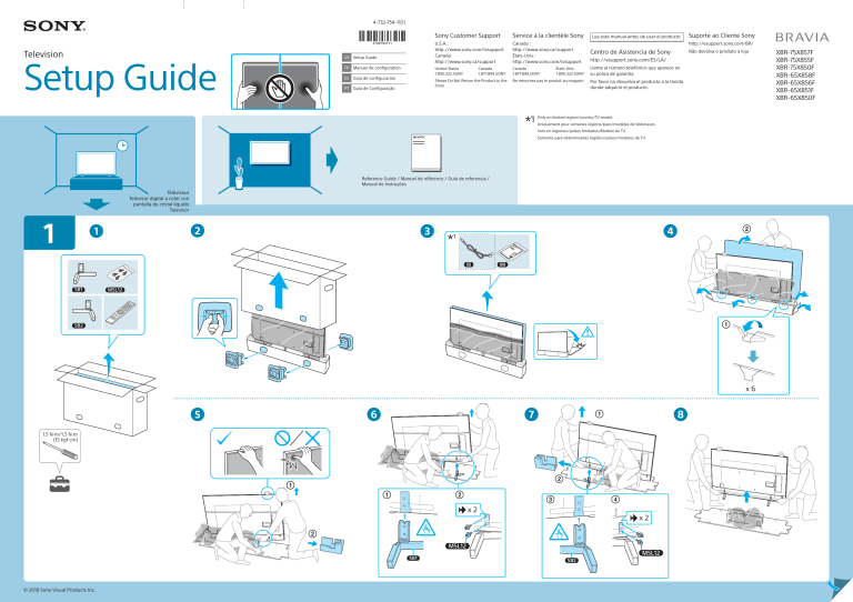 Sony XBR65X850F Installation guide Sony XBR65X850F Installation guide