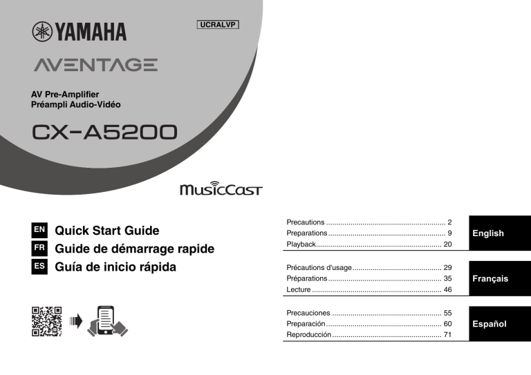 Yamaha CX-A5200 Installation guide Yamaha CX-A5200 Installation guide