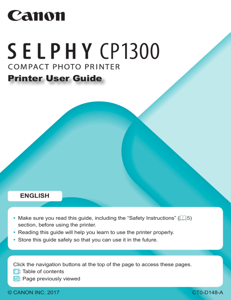Canon SELPHY CP1300, 2234C001 User guide Canon SELPHY CP1300, 2234C001 User guide