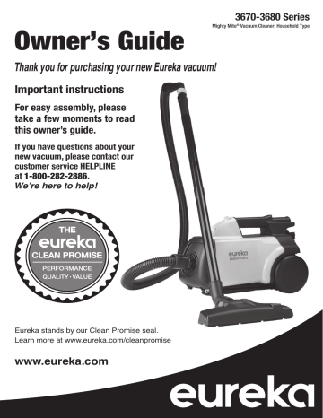 Eureka 3670G User manual Eureka 3670G User manual