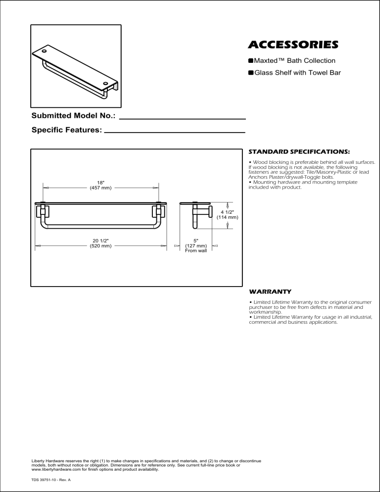 Franklin Brass MAX10-SN Specification Franklin Brass MAX10-SN Specification