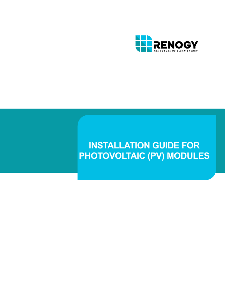 Renogy Solar Panel 1200W for Off-Grid On-Grid Installation Manual Renogy Solar Panel 1200W for Off-Grid On-Grid Installation Manual