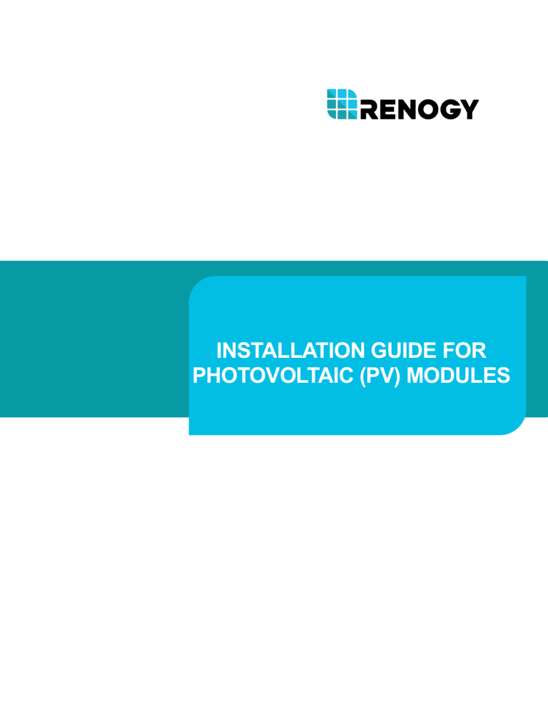 Renogy Solar panel Installation Manual Renogy Solar panel Installation Manual