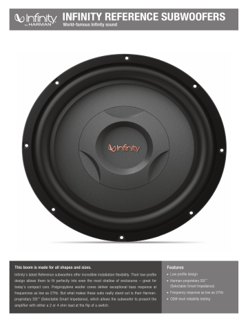 Infinity Reference S Spec Sheet Manualzz