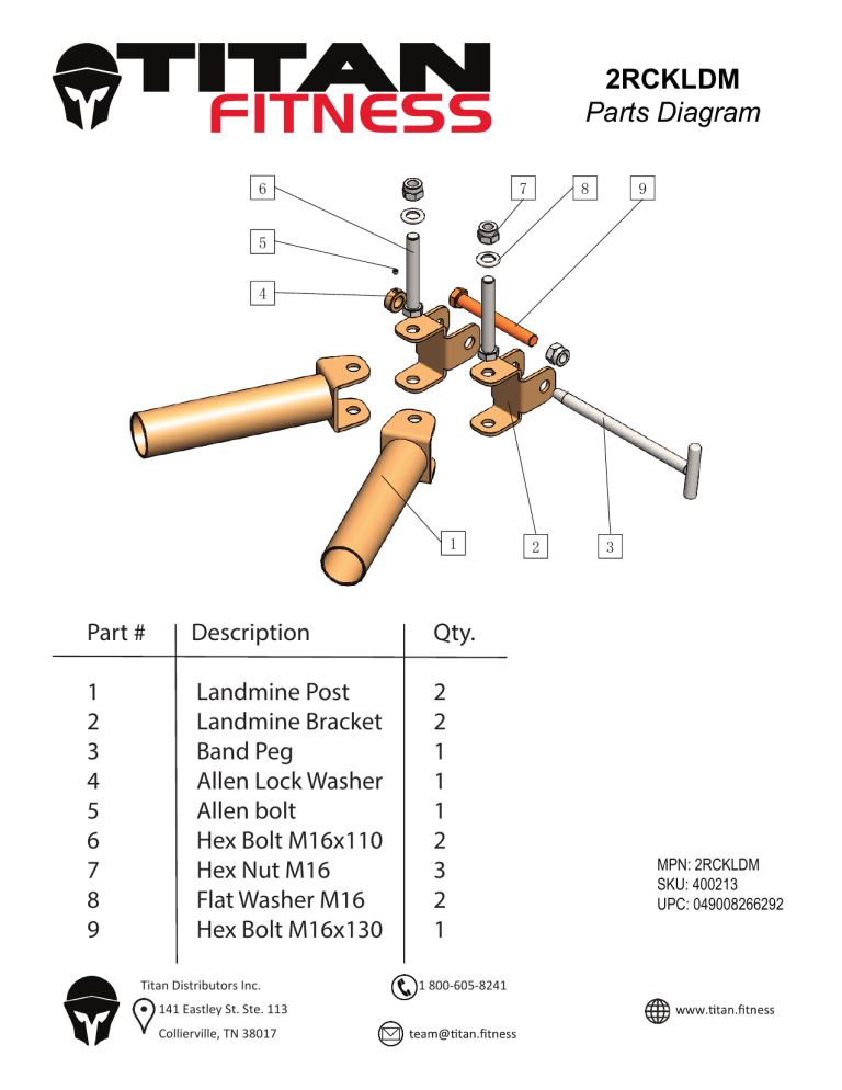 Titan Fitness Landmine Rack Attachment User manual Titan Fitness Landmine Rack Attachment User manual