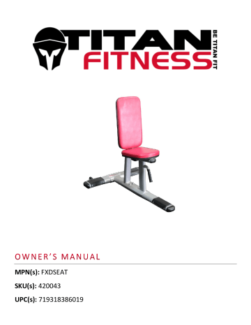 Titan Fitness Seated Stationary Bench Manual Manualzz