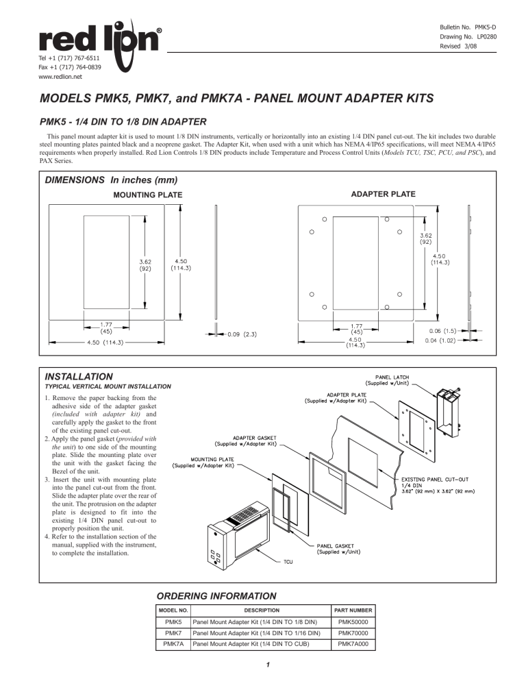 red lion PMK5 Product Manual red lion PMK5 Product Manual