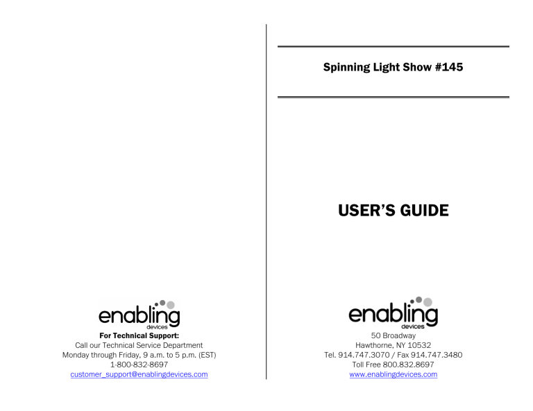 Enabling Devices 145 User manual Enabling Devices 145 User manual