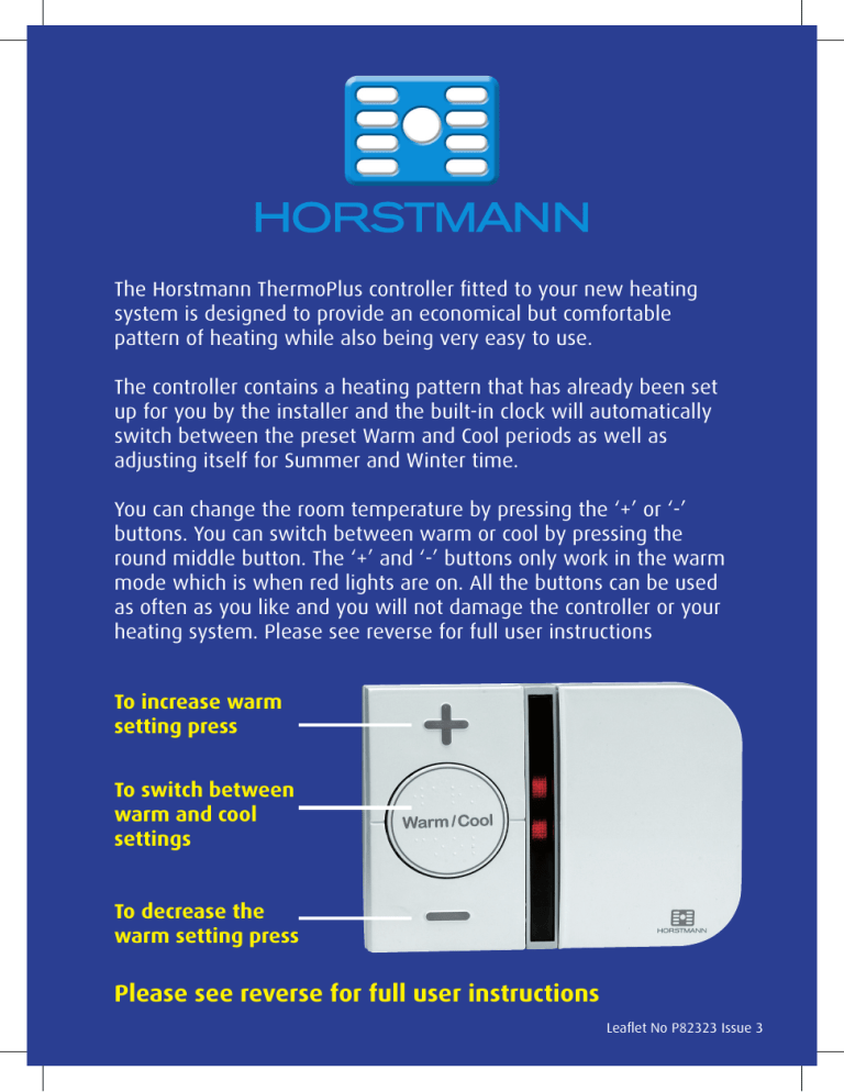 Horstmann ThermoPlus PRT1 User guide Horstmann ThermoPlus PRT1 User guide
