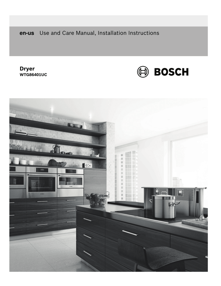 Bosch WTG86401UC User manual Bosch WTG86401UC User manual