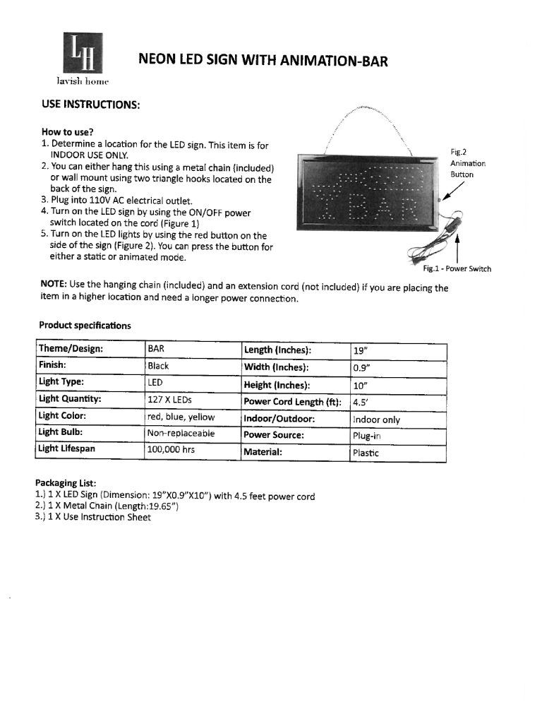 Lavish Home HW1000011 Installation guide Lavish Home HW1000011 Installation guide