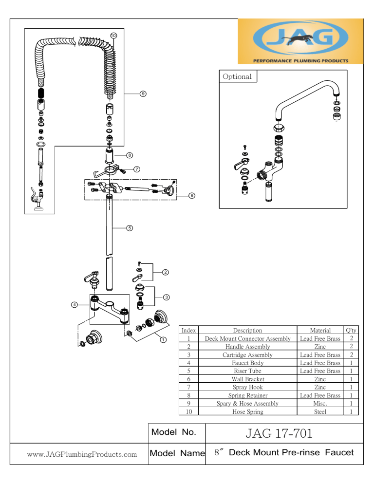 JAG PLUMBING PRODUCTS 17-701 Installation guide JAG PLUMBING PRODUCTS 17-701 Installation guide