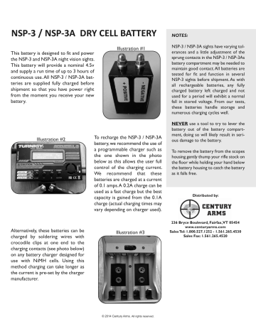 Century NSP-3 / NSP-3A Dry Cell Battery Owner's manual Century NSP-3 / NSP-3A Dry Cell Battery Owner's manual
