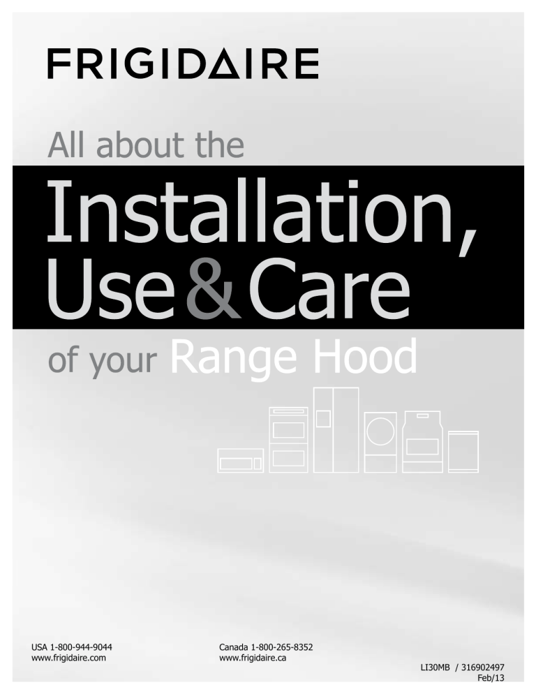 Frigidaire FHWC3625MS Installation guide Frigidaire FHWC3625MS Installation guide
