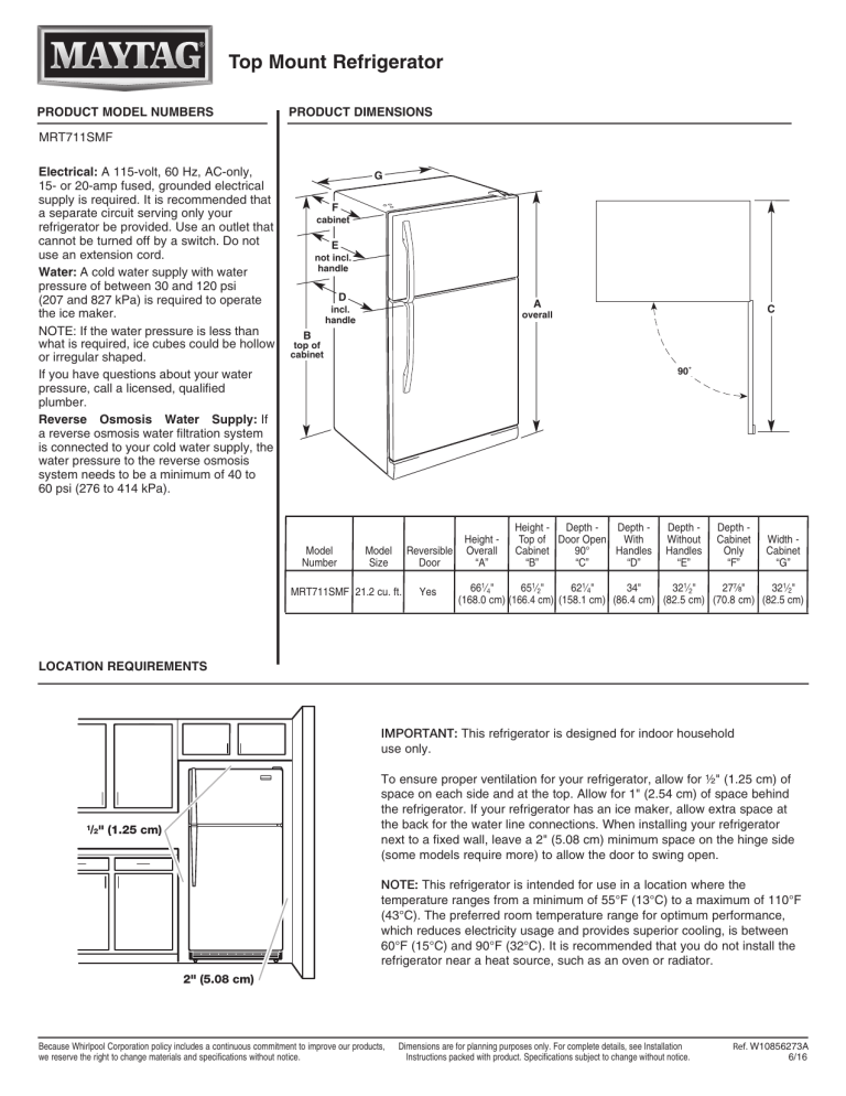 Maytag MRT711SMFZ User manual Maytag MRT711SMFZ User manual