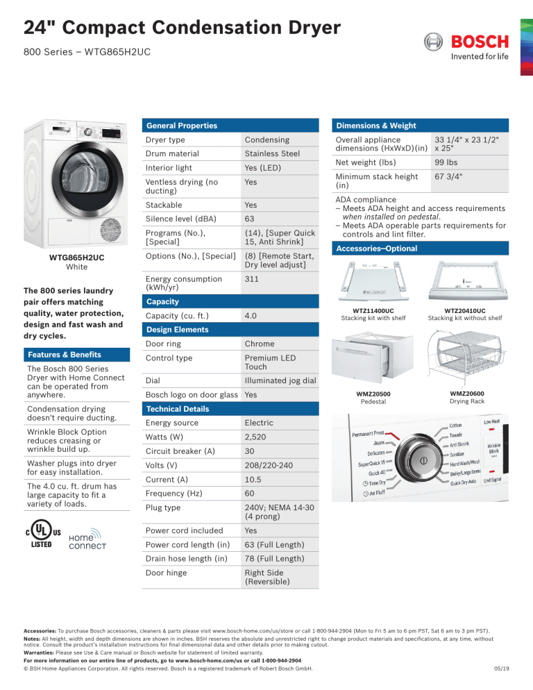 Bosch WTG865H3UC User manual Bosch WTG865H3UC User manual