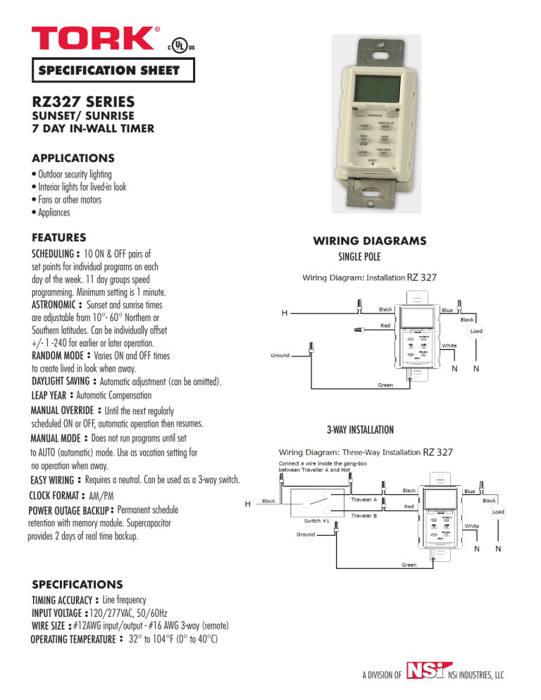 Tork RZ327 User guide Tork RZ327 User guide
