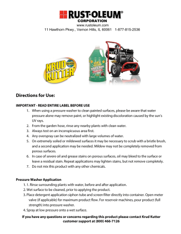 Krud Kutter 344233 User guide Krud Kutter 344233 User guide