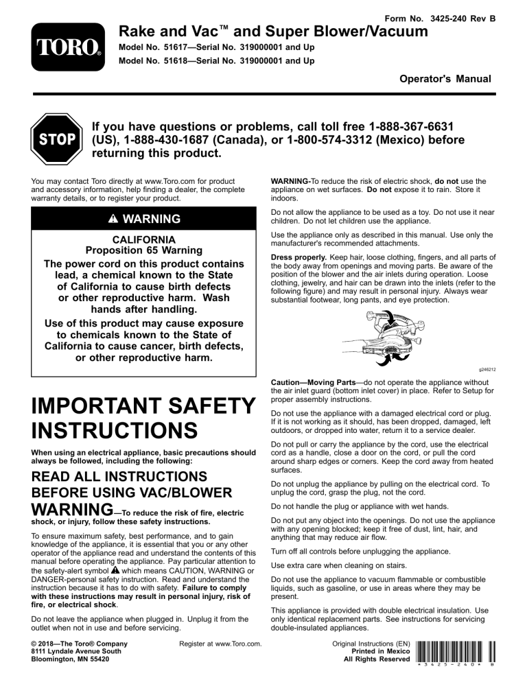 Toro 51671 User guide Toro 51671 User guide