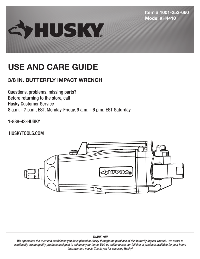 Husky H4410 User manual Husky H4410 User manual