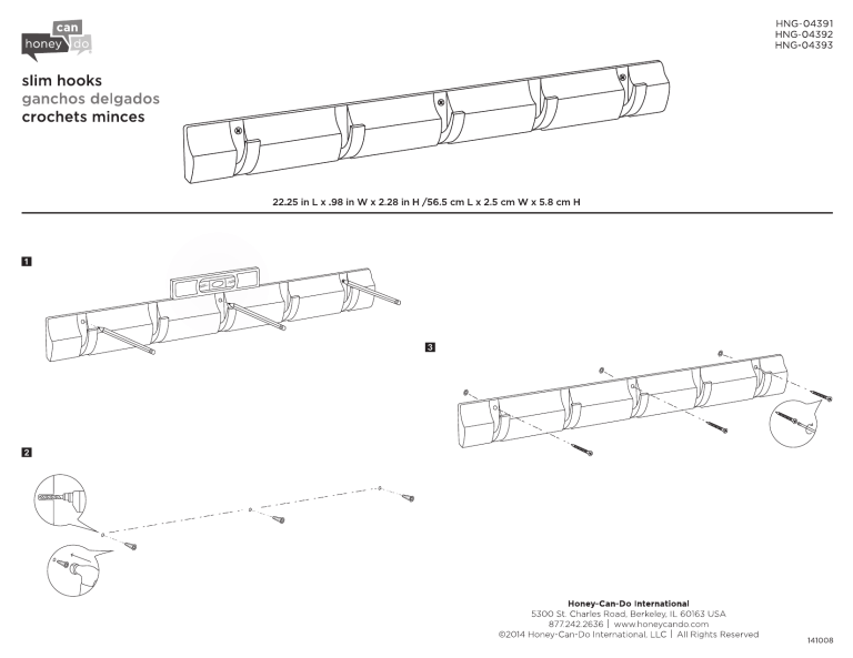 Honey-Can-Do HNG-04391 Installation guide Honey-Can-Do HNG-04391 Installation guide