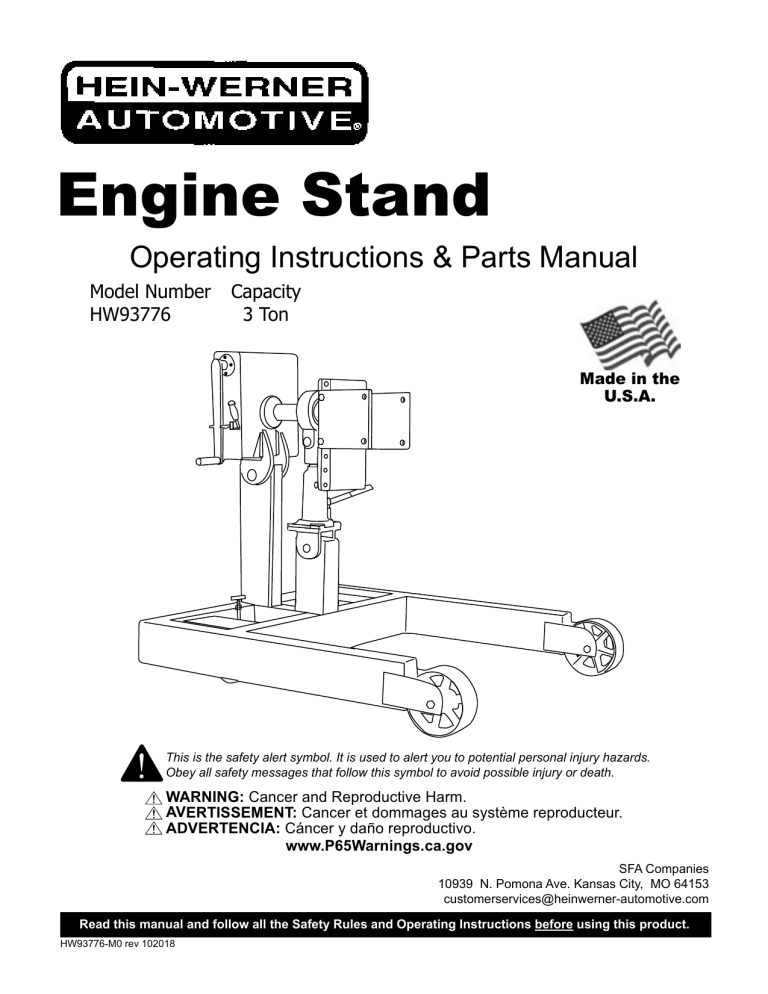 HEIN-WERNER HW93776 User manual HEIN-WERNER HW93776 User manual