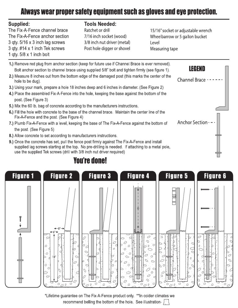 The Fix-A-Fence TFAF1 Installation guide The Fix-A-Fence TFAF1 Installation guide