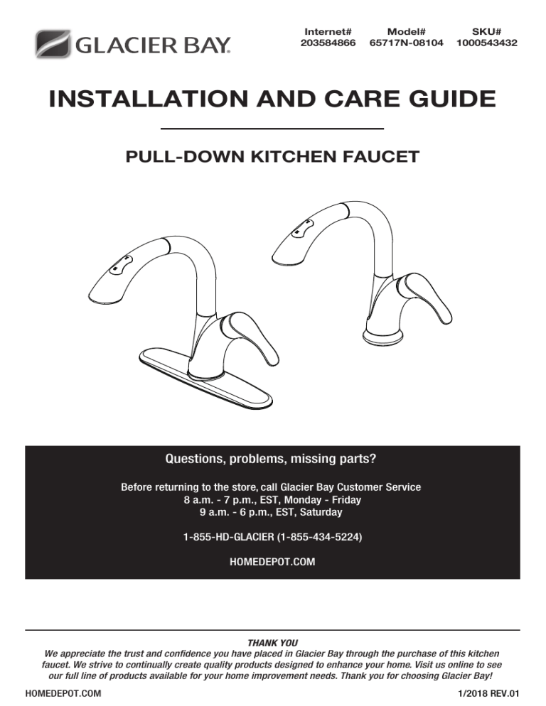 Glacier Bay 65717N-08104 Installation guide Glacier Bay 65717N-08104 Installation guide
