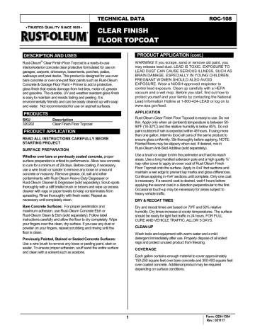 Rust-Oleum 320202 Manual Rust-Oleum 320202 Manual