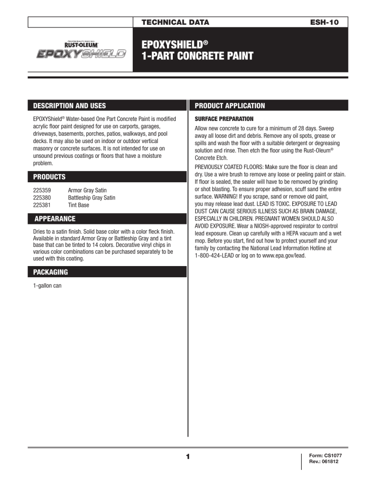 Rust-Oleum 260724 User manual Rust-Oleum 260724 User manual