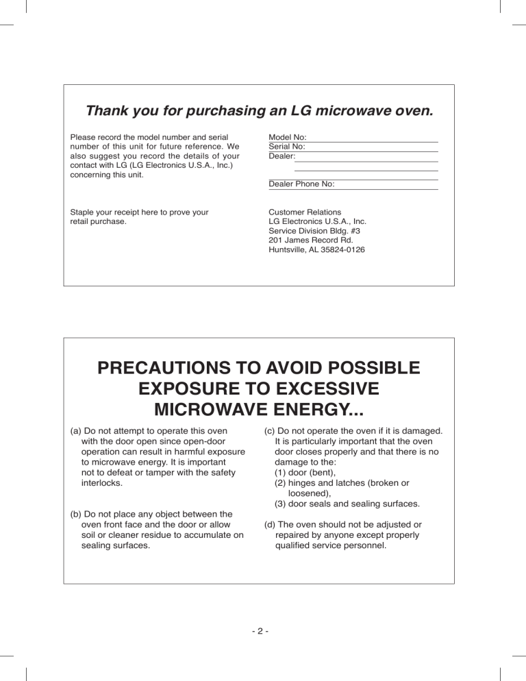 LG STUDIO LSMC3086ST, LSMC3086SS Operating instructions LG STUDIO LSMC3086ST, LSMC3086SS Operating instructions