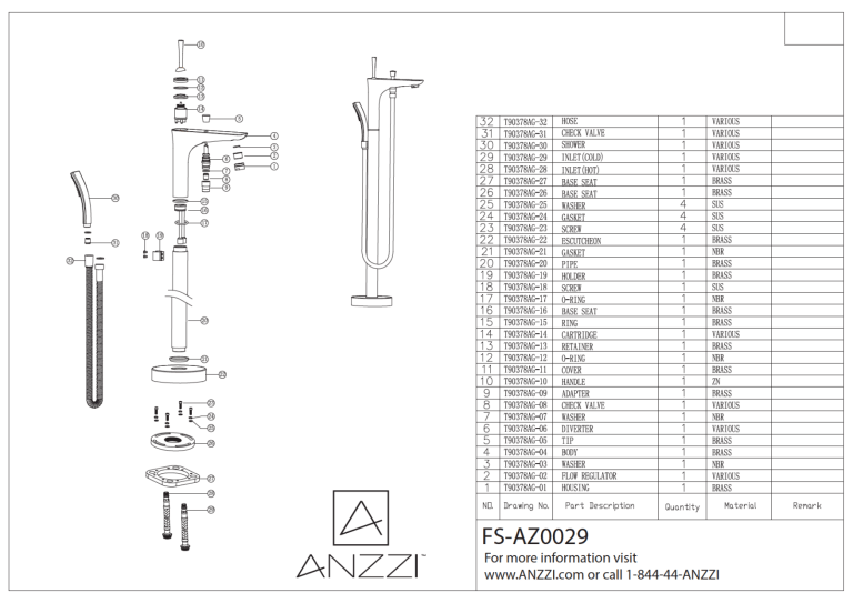 ANZZI FTAZ093-0029B, FTAZ095-0029B, FTAZ093-0029C, FTAZ098-0029B Operating instructions ANZZI FTAZ093-0029B, FTAZ095-0029B, FTAZ093-0029C, FTAZ098-0029B Operating instructions