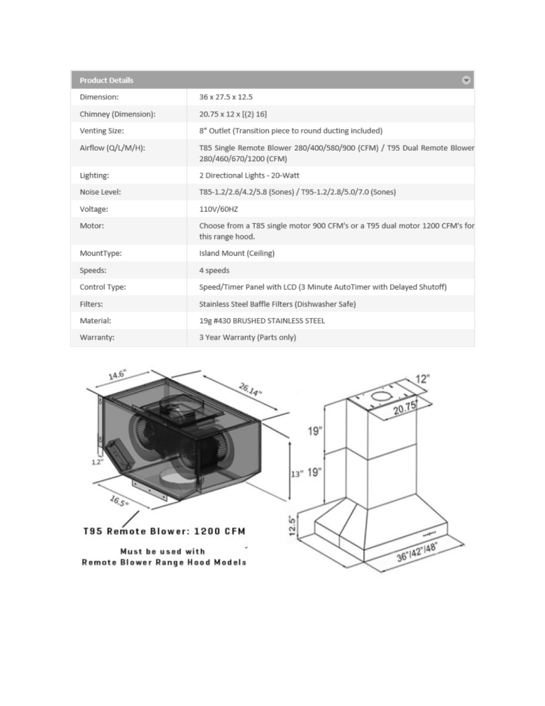 ZLINE Kitchen and Bath 697i-RS-36 Specification ZLINE Kitchen and Bath 697i-RS-36 Specification
