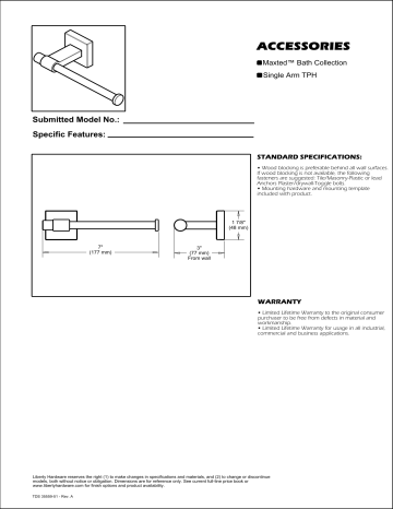 Franklin Brass MAX51-MB-R User guide Franklin Brass MAX51-MB-R User guide
