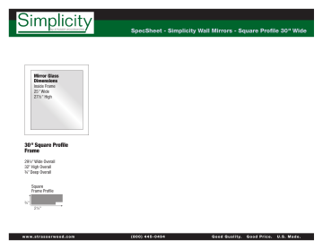 Simplicity by Strasser 01.222 Specification Simplicity by Strasser 01.222 Specification