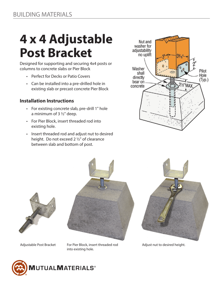 Mutual Materials 595739 Installation guide Mutual Materials 595739 Installation guide