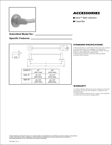 Franklin Brass 127762, 127764 Specification Franklin Brass 127762, 127764 Specification