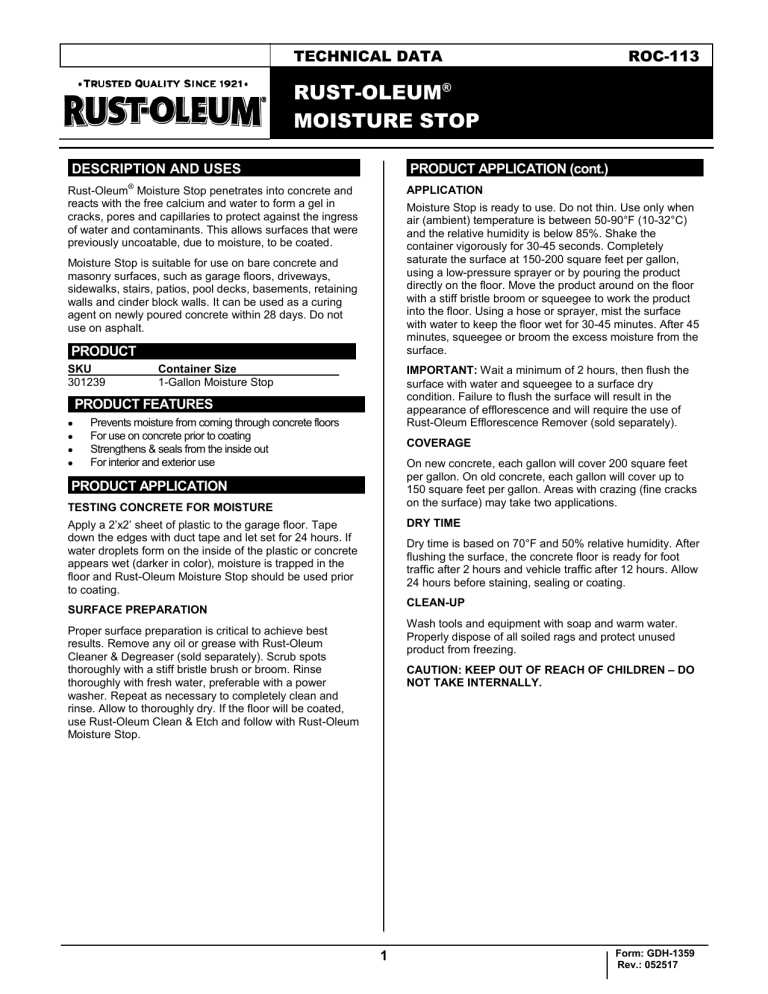 Rust-Oleum 301239 User manual Rust-Oleum 301239 User manual