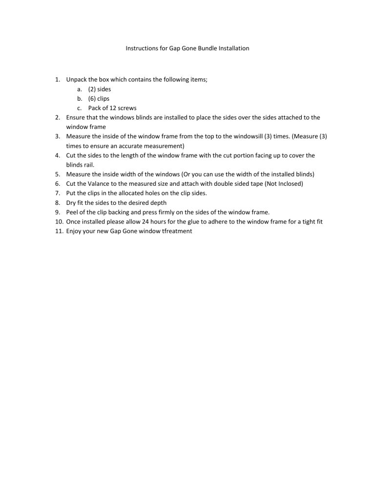 GAP GONE HD-1-GGBWH, HD-1-GGBBL Installation guide GAP GONE HD-1-GGBWH, HD-1-GGBBL Installation guide